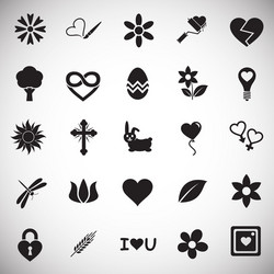 spring icons set on white background for graphic vector image