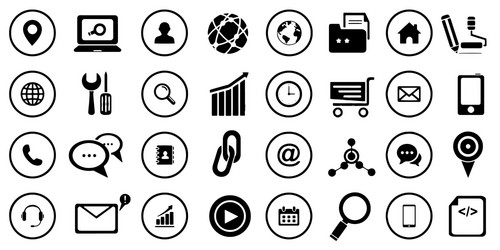 web icons design set style vector image