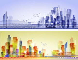 Horizontal town landscape urban panorama Vector Image