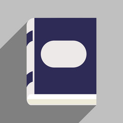 flat with shadow icon and mobile application book vector image