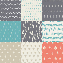 Hand Drawn Texture Pattern Set vector image