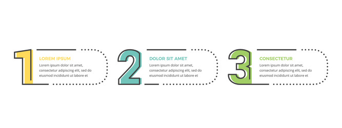 infographic template with line numbers - 3 vector image