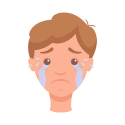 man head showing sad face expression and emotion vector image