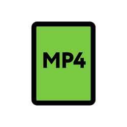 mp4 file icon line isolated on white background vector