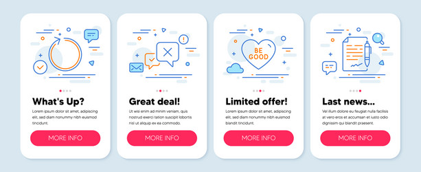 set line icons such as be good loop reject vector image