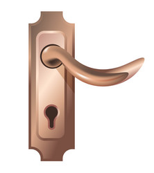 simple doors handle with key hole for locking vector image