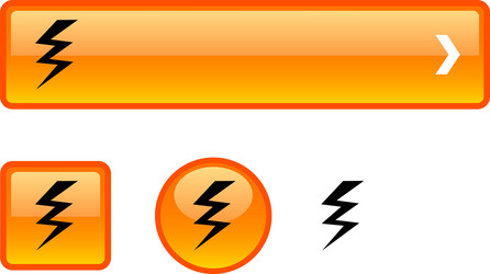 warning button set vector image