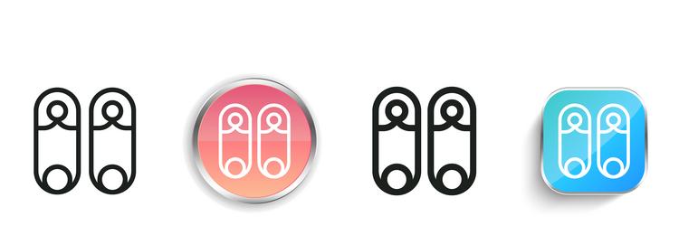 baby pin icon thin linear regular and button vector image
