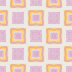 hand drawn retro block print seamless pattern vector image