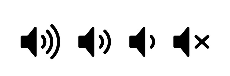 Increases and reduces sound icon set symbols vector