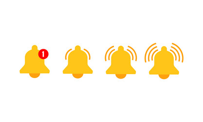 Notification bell icons set for incoming inbox vector