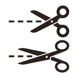 Scissors with cut lines vector