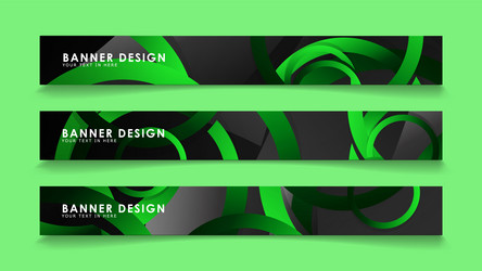 set rectangular banners with background dark vector image