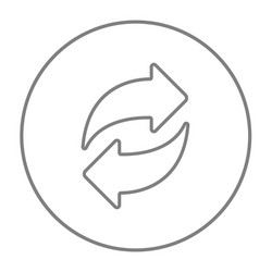 Two circular arrows line icon vector