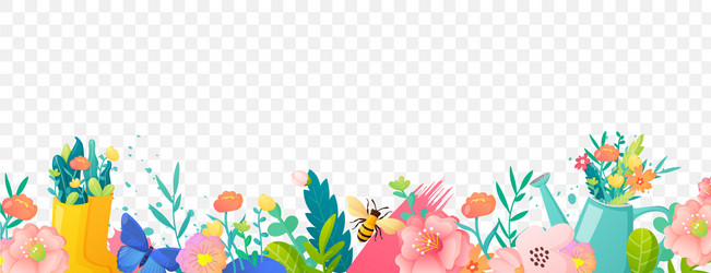 Bright spring summer flowers border Royalty Free Vector