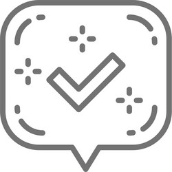 check mark or tick notification in bubble vector image