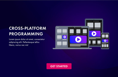 cross platform software development and coding vector image