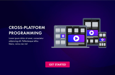 cross platform software development and coding vector
