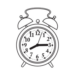 retro style analog alarm clock sketch vector