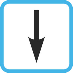 Sharp arrow down icon in a frame Royalty Free Vector Image
