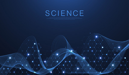 technology abstract lines and dots connect vector image