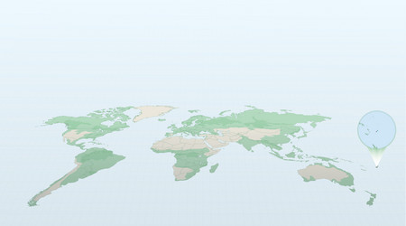 world map in perspective showing the location vector image