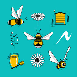 bumblebee nautral eco pattern vector