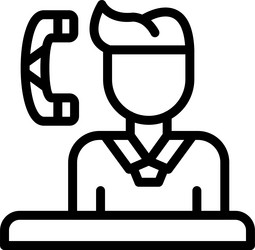 call handling linear style icon design vector image