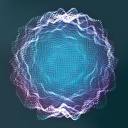 glowing abstract sphere 3d particles vector image