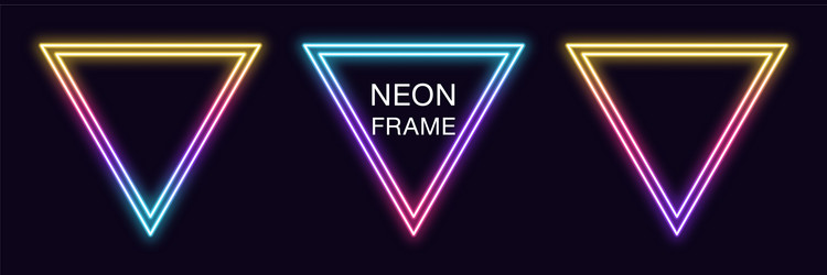 gradient neon triangle frame set triangular vector image