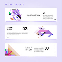 set abstract banner web design template retro vector image