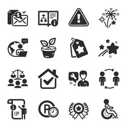 set business icons such as technical algorithm vector