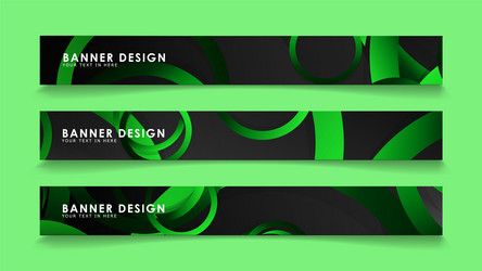 set rectangular banners with background dark vector image