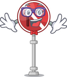 geek no right turn with cartoon shape vector image