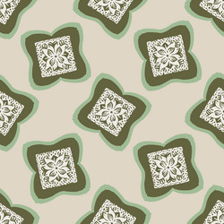 hand drawn retro block print seamless pattern vector image