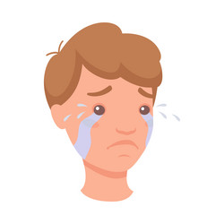 man head showing sad face expression and emotion vector image
