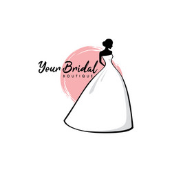 monochrome bridal boutique logo sign icon Vector Image