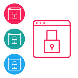 red line secure your site with https ssl icon vector image