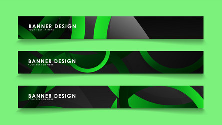 set rectangular banners with background dark vector image