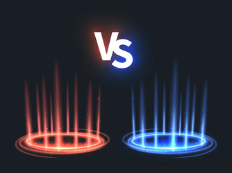 versus glowing teleport effect on floor vs battle vector image