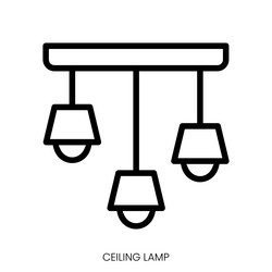 Ceiling lamp icon line art style design isolated vector