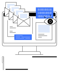 email management and cybersecurity featuring data vector image