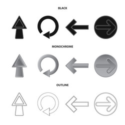 isolated object of element and arrow sign set vector image