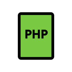 php file icon line isolated on white background vector image