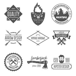 set of vintage logotypes elements labels vector image