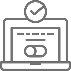 system login laptop with check mark computer vector image