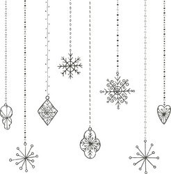 winter hand drawn toys and snowflakes collection Vector Image