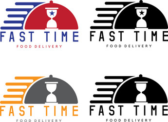 fast time delivery with cloche design template vector