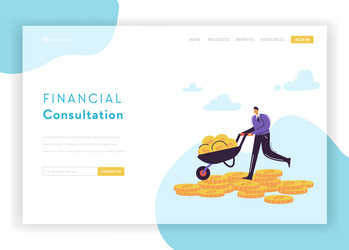 Financial consultation strategy landing page vector