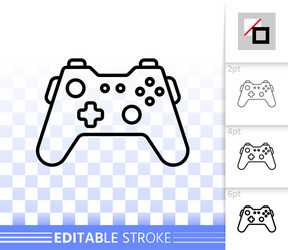 Joystick simple black line icon vector